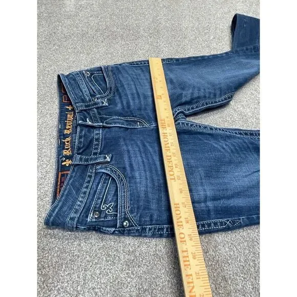 Rock Revival chrissie straight jeans size 30 low rise dark wash flip pocket Y2K - Picture 8 of 12